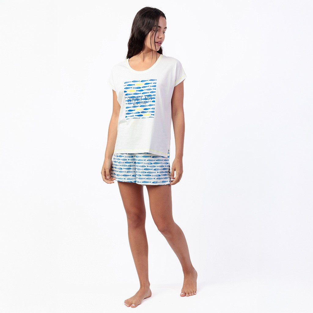 Pijama mujer algod&oacute;n estampado