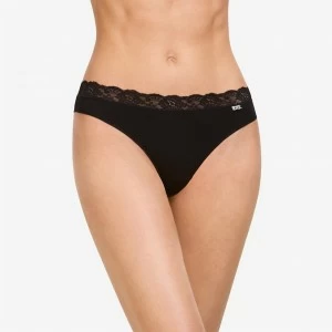 Tanga mujer algod&oacute;n el&aacute;stico cintura de puntilla