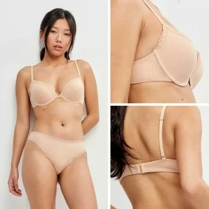 Sujetador mujer push-up con aros algod&oacute;n