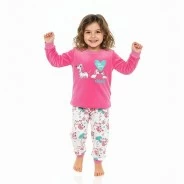 Pijama ni&ntilde;a tejido aterciopelado manga larga