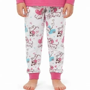 Pijama ni&ntilde;a tejido aterciopelado manga larga
