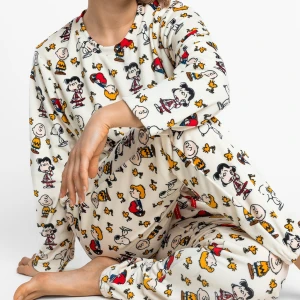 Pijama aterciopelado mujer estampado Peanuts