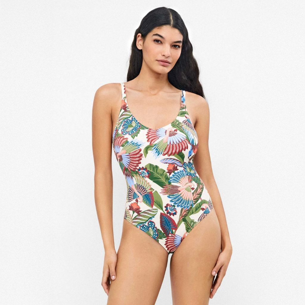 Ba&ntilde;ador una pieza mujer estampado