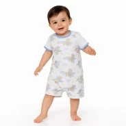 Pelele corto beb&eacute; algod&oacute;n estampado