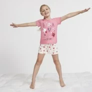 Pijama infantil ni&ntilde;a algod&oacute;n manga corta estrellas
