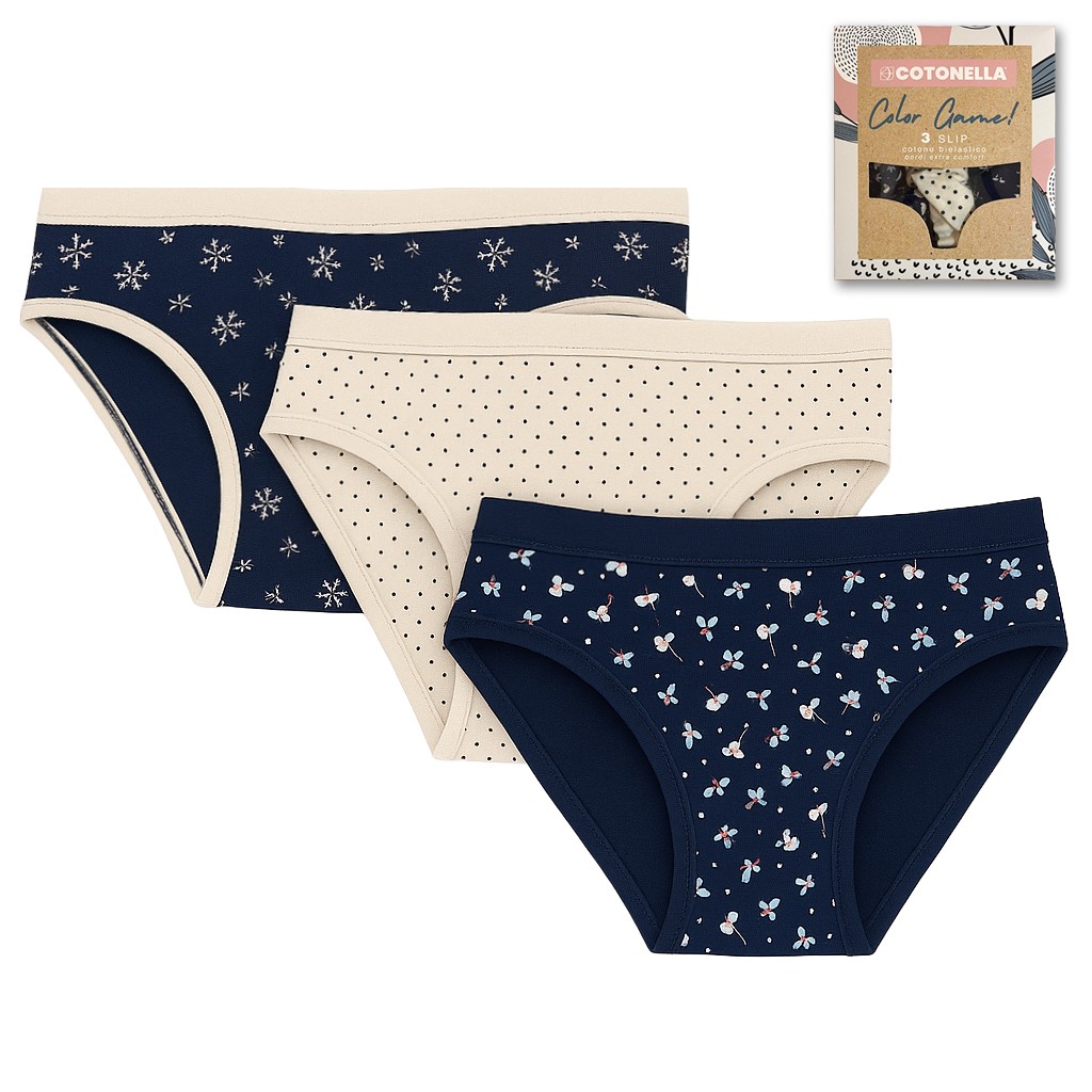 Braga bikini mujer pack3 algodón bielástico color