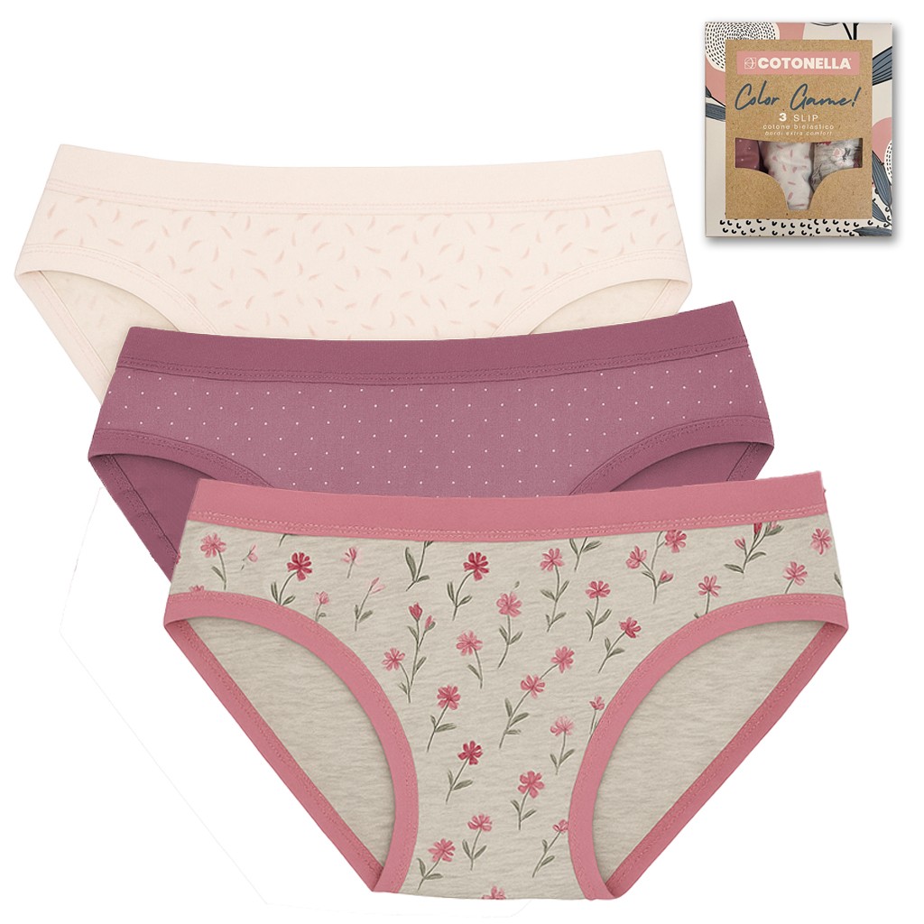 Braga bikini mujer pack3 algodón bielástico color