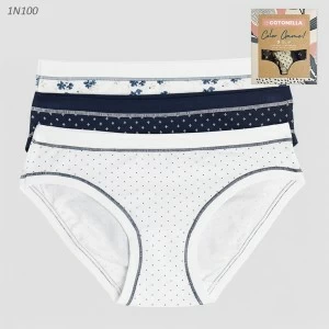 Braga bikini mujer pack3 algod&oacute;n biel&aacute;stico color
