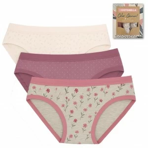 Braga bikini mujer pack3 algod&oacute;n biel&aacute;stico color