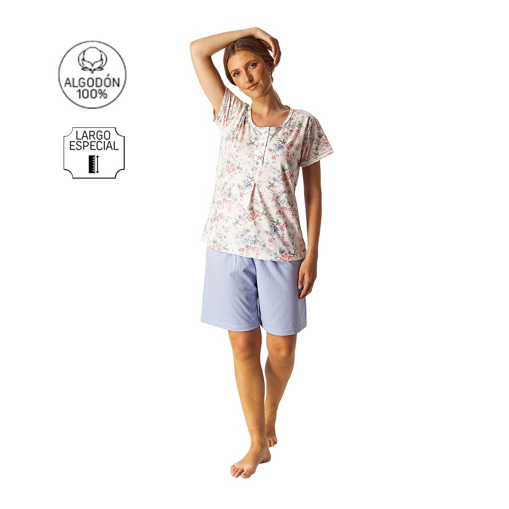 Pijama mujer manga corta estampado