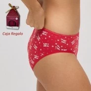 Braga midi algod&oacute;n el&aacute;stico estampado navide&ntilde;o