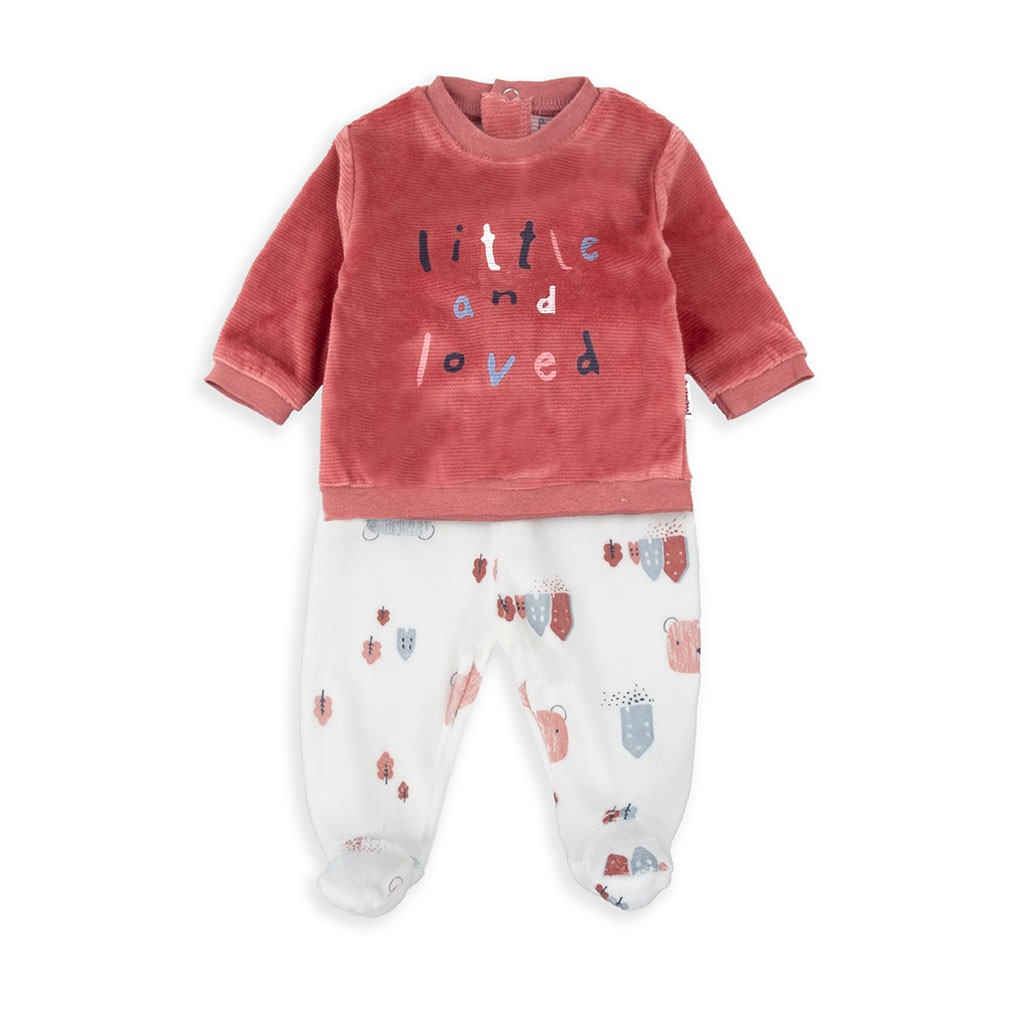 Pijama bebé aterciopelado camiseta y polaina
