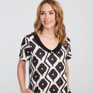 Camisola mujer punto de seda estampada