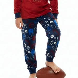 Pijama juvenil manga larga estampado Football