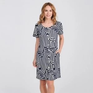 Camisola abotonada mujer estampado geom&eacute;trico
