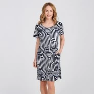 Camisola abotonada mujer estampado geom&eacute;trico