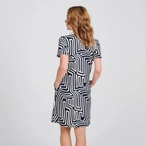 Camisola abotonada mujer estampado geom&eacute;trico