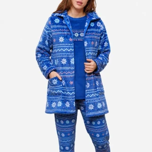 Bata corta mujer coralina estampada
