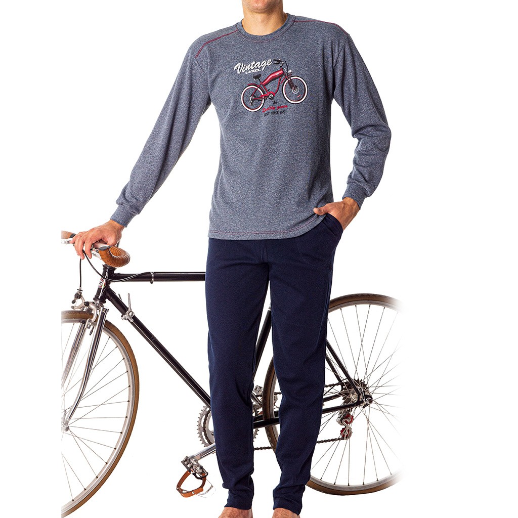 Pijama hombre dibujo bici vintage