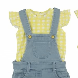 Conjunto beb&eacute; peto y camiseta con diadema