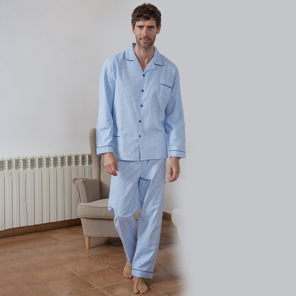 Pijama hombre abierto franela