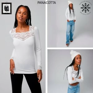 Camiseta polar termal fantas&iacute;a encaje manga larga