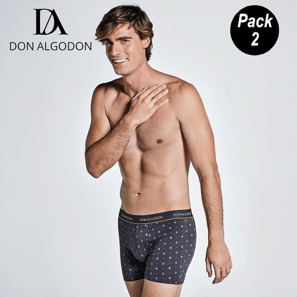 Bóxer hombre pack 2 estampado + liso goma vista
