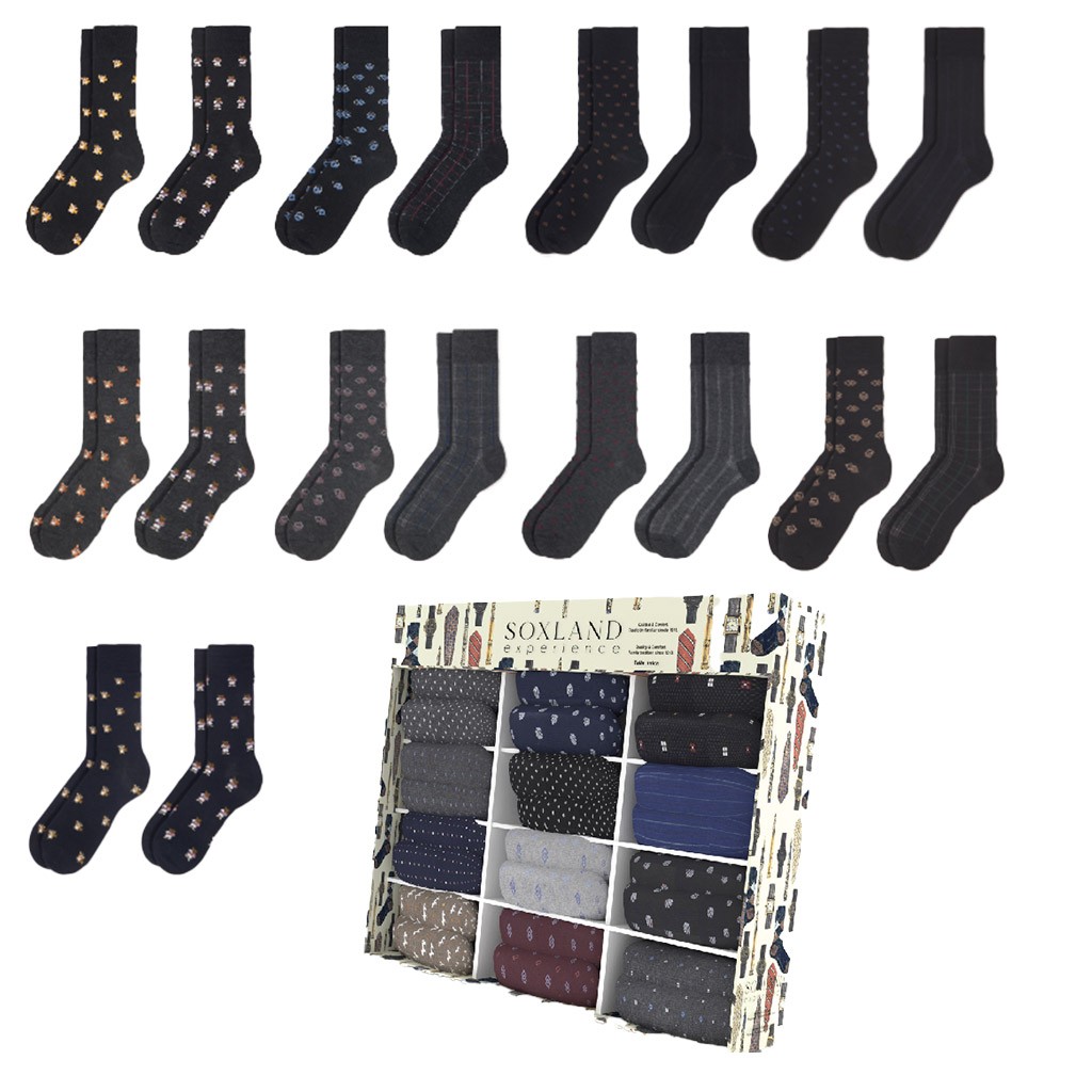 Calcetín fantasia hombre bambu expositor 24 pares