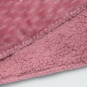 Manta sofa rosa coralina suave forro borreguillo