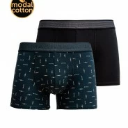 B&oacute;xer hombre modal-algod&oacute;n estampado x2