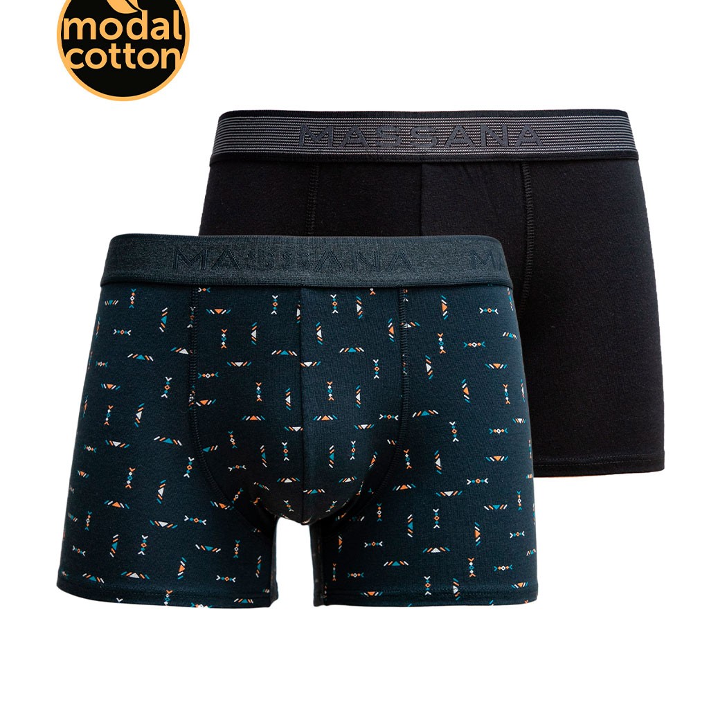 B&oacute;xer hombre modal-algod&oacute;n estampado x2