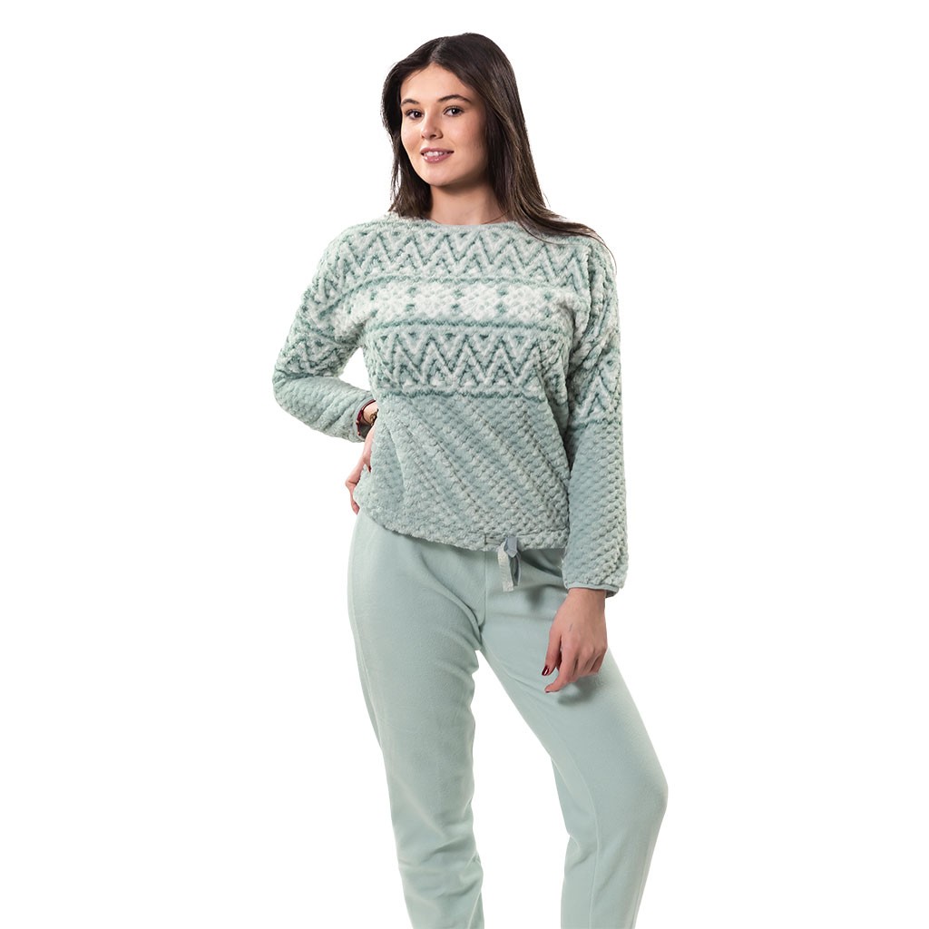 Pijama largo mujer coralina estampado