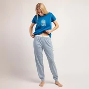 Pijama mujer algod&oacute;n pantal&oacute;n largo