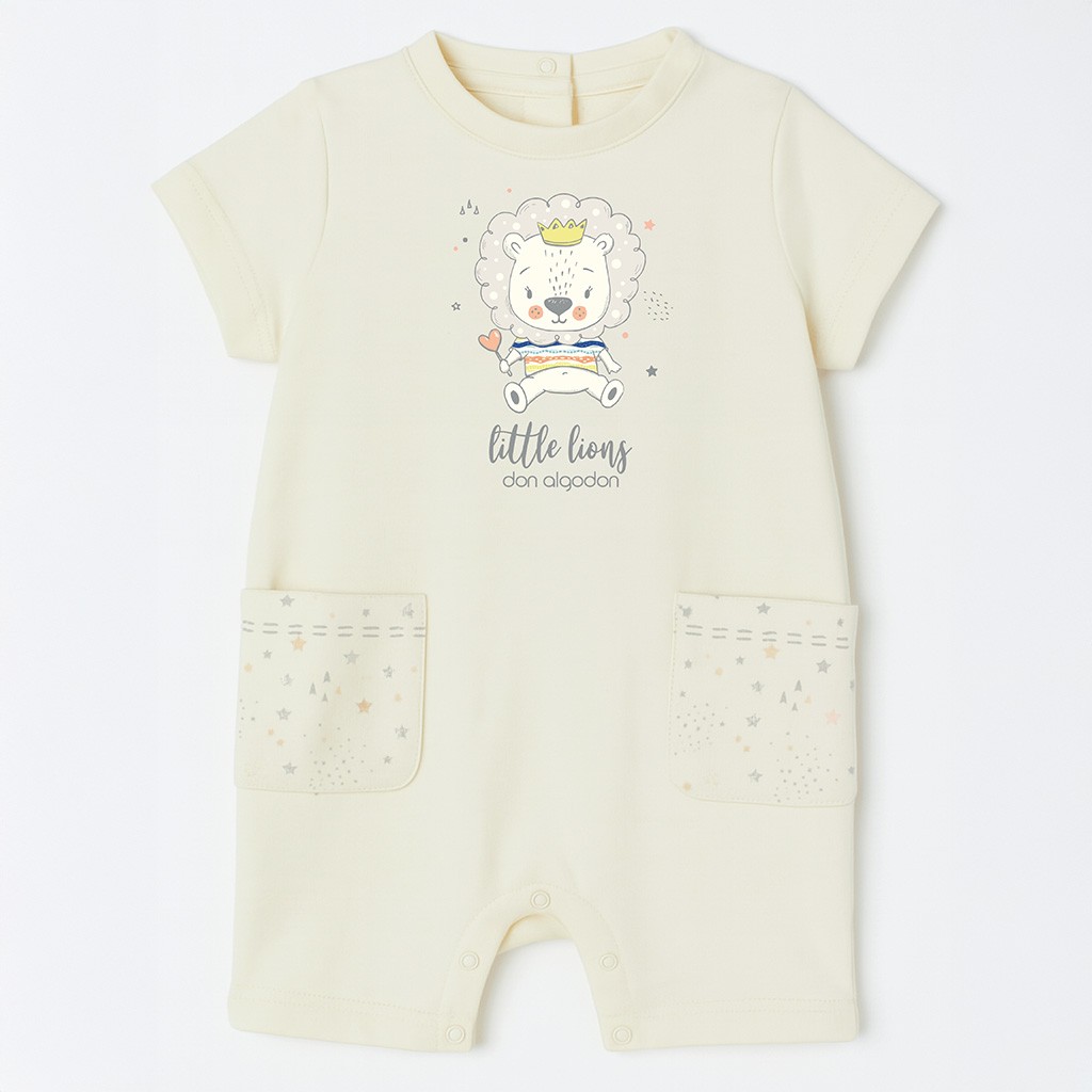 Pelele algod&oacute;n beb&eacute; manga corta little lion