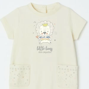 Pelele algod&oacute;n beb&eacute; manga corta little lion