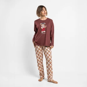 Pijama algod&oacute;n mujer pantal&oacute;n cuadros