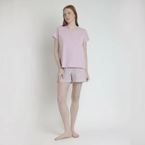 Pijama de mujer de manga corta cuello botones