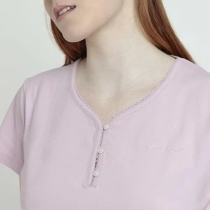 Pijama de mujer de manga corta cuello botones