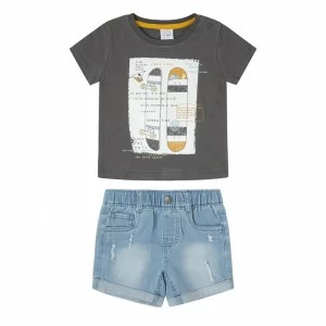 Conjunto exterior beb&eacute; pantal&oacute;n desgastado