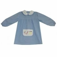 Baby colegial abierto atr&aacute;s bolsillo bordado