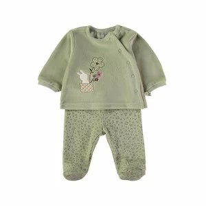 Pijama beb&eacute; dos piezas tundosado con bordado