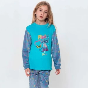 Pijama ni&ntilde;a manga larga tundosado