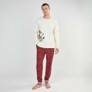 Pijama largo hombre Peanuts algod&oacute;n