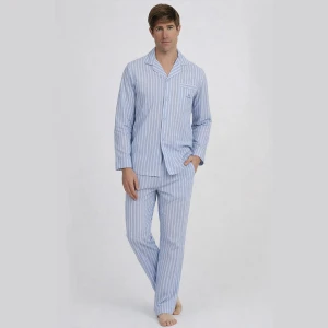 Pijama camisero hombre algod&oacute;n rayas